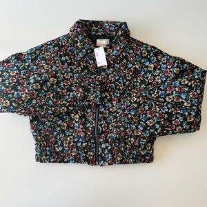 Kimchi Blue Evelyn Floral Bomber Jacket Black MEDIUM New With Tags